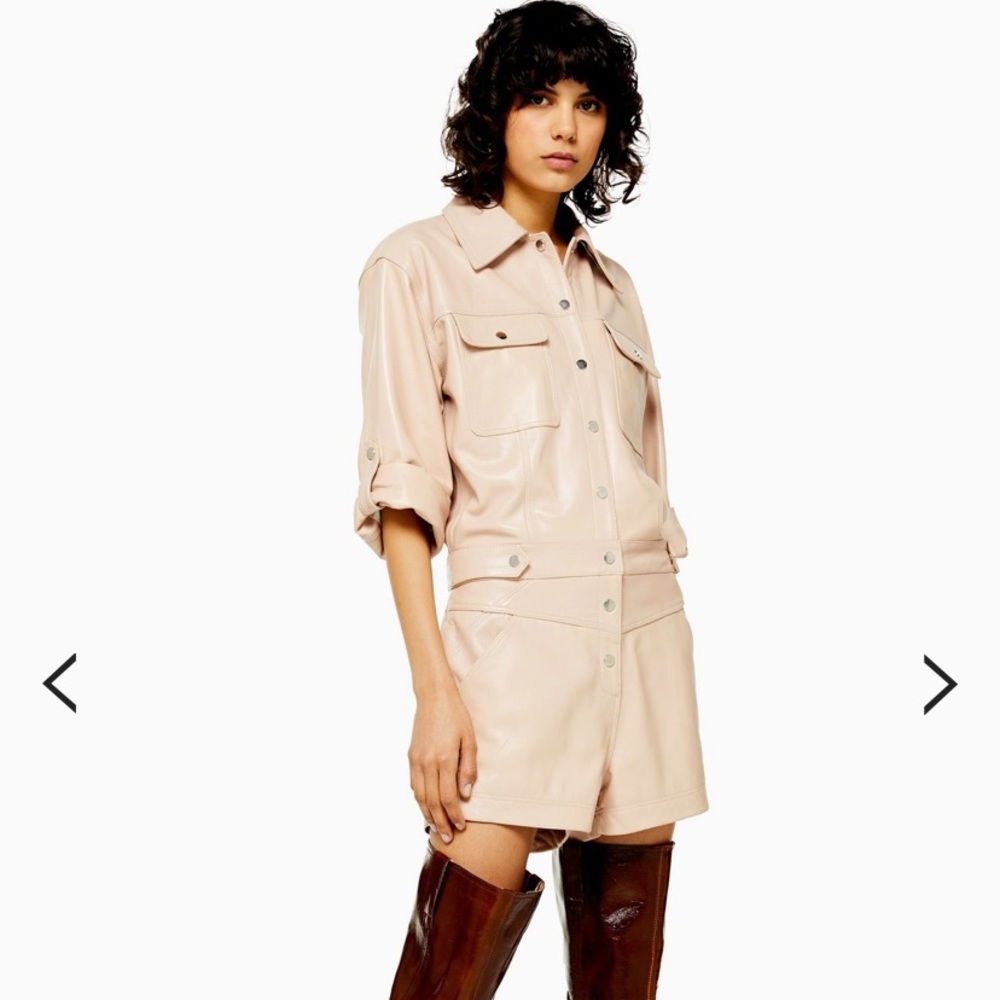 Topshop 100% Real Leather Jumpsuit
